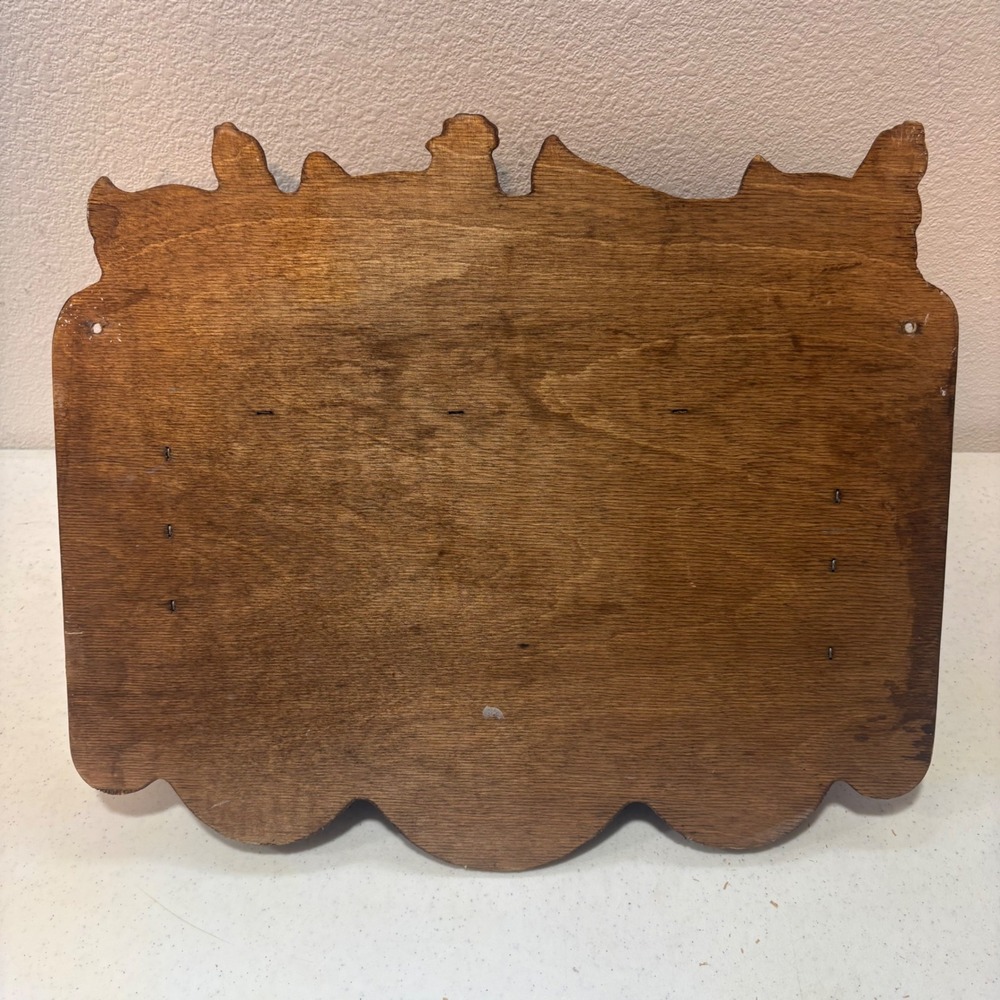 Vintage Carved Wood Chicken Hen Paper Towel Holder Wall Mount Shelf Farmhouse - Picture 12 of 13